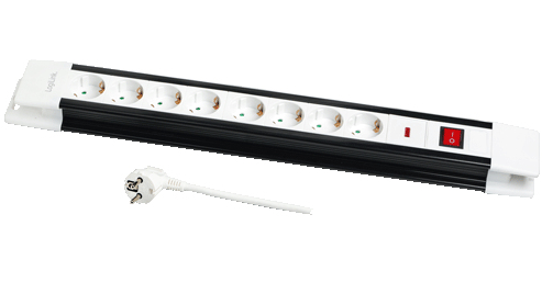 LogiLink 8-voudig 3.0m kabel met schakelaar