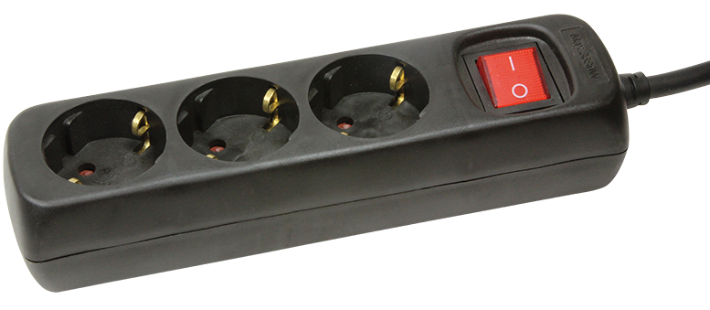 LogiLink 3-voudig 1.4m kabel met schakelaar